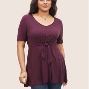 BloomChic Plus Size XL Supersoft Essentials Solid Ties Knot Knit Top us14-16
